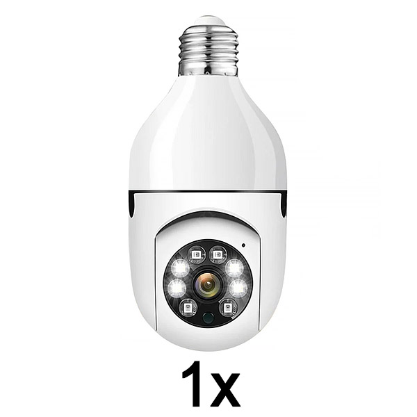 1x Apsaugos Kameros Lemputė – 360°, Naktinis Matymas, WiFi, Be Gręžimo | BULBCAM