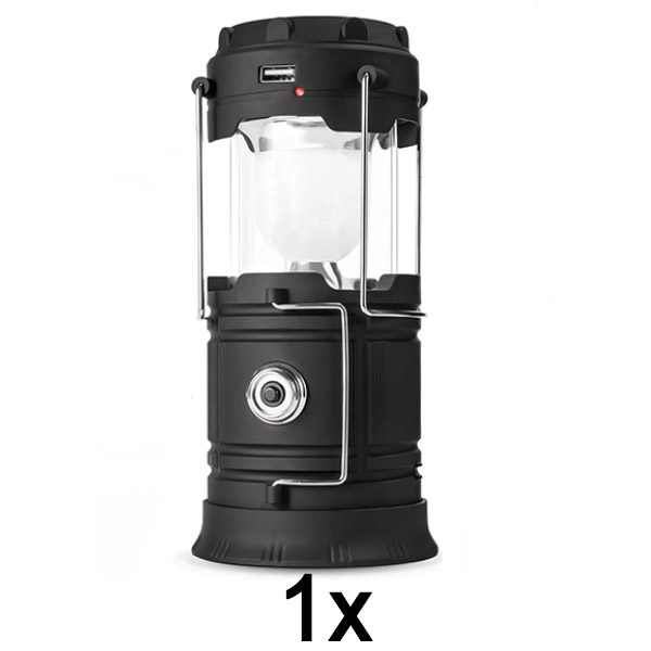 1x Saulės įkraunamas stovyklavimo žibintas + žibintuvėlis | CAMPGLO