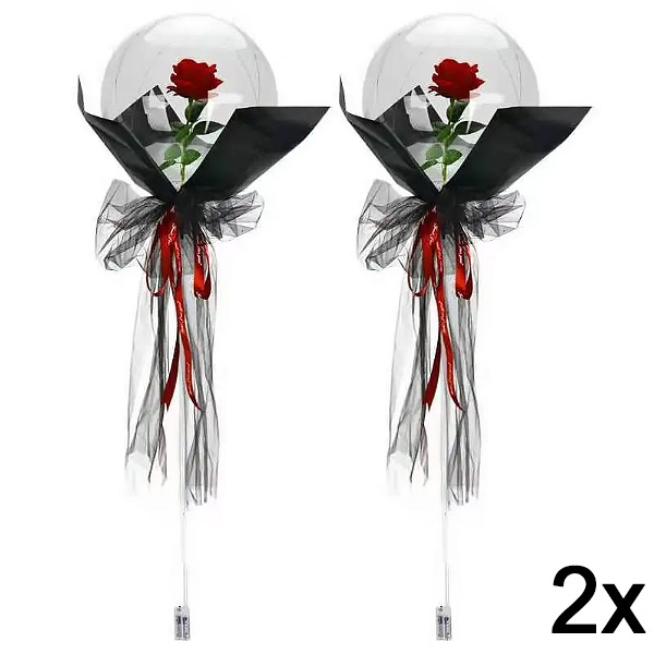 2x LED balionas su rože nepamirštamoms akimirkoms | LOVEBALLOON