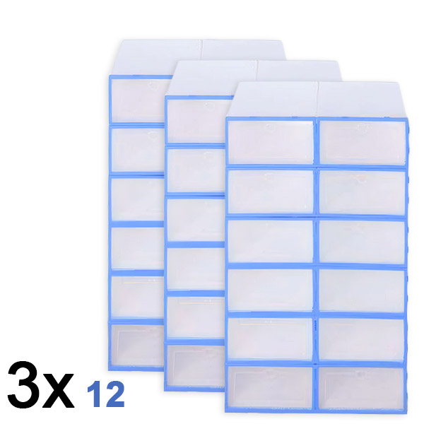 3x Plastikinė batų laikymo dėžė (12 vnt.) | SHOEZY