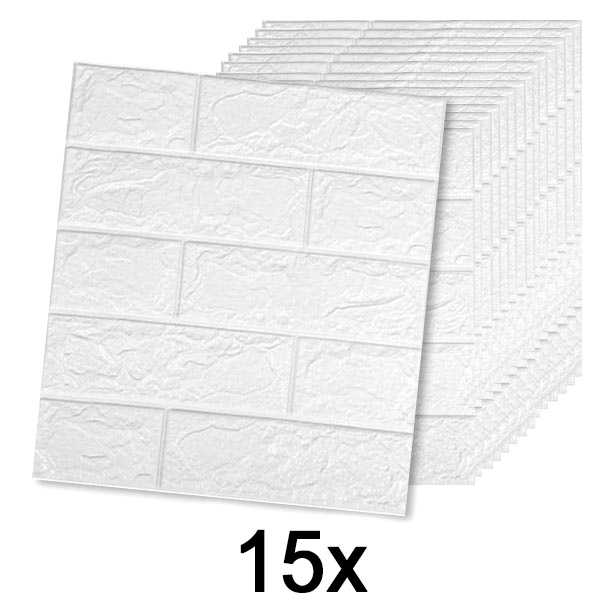 3x (5 vnt.) Lipnūs 3D plytų imitacijos tapetai | BRICKSBY