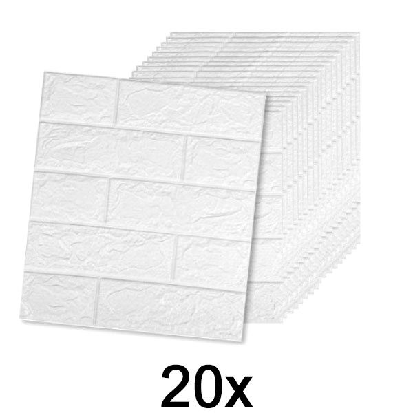 4x (5 vnt.) Lipnūs 3D plytų imitacijos tapetai | BRICKSBY