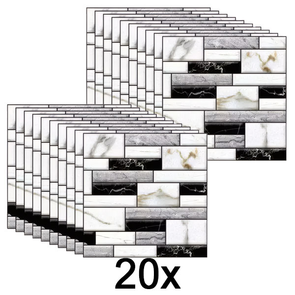 2x 3D marmuro išvaizdos sienų lipdukai (10 vnt.) | MARBLEBLOCKS